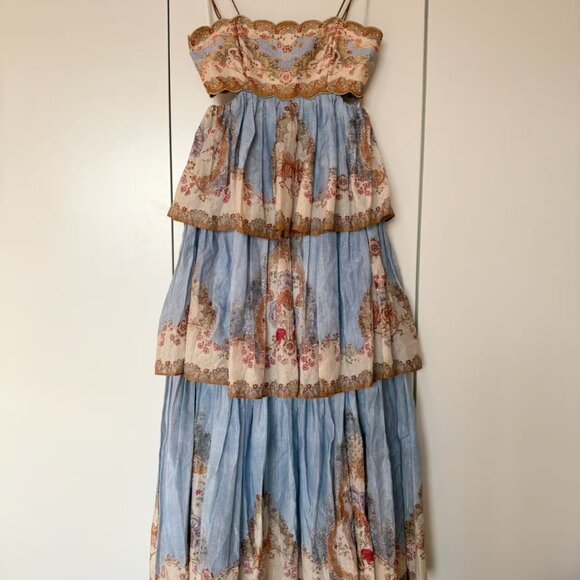 Zimmermann Tiered Camisole Dress Size 1 – Gorgeous Fabric, Tried On - Picture 5 of 17